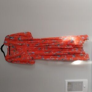 Calvin Klein Faux wrap floral maxi dress with slip dress lining M